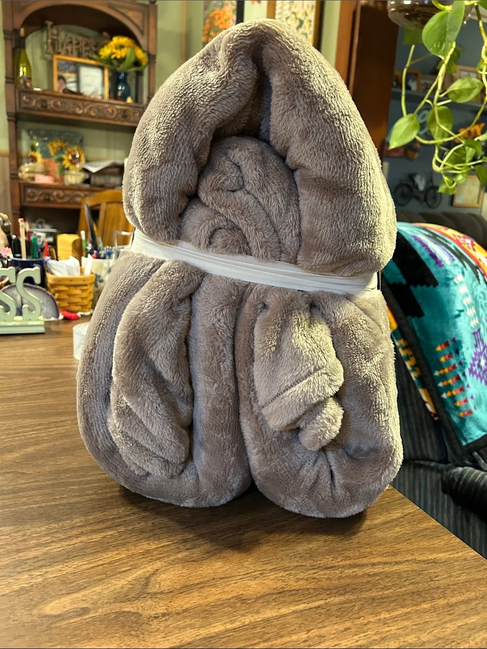 Threshold Microplush Blanket - Taupe